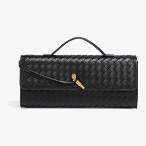 Elegant Black Woven Clutch